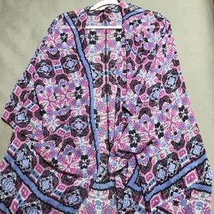 Purple Floral Kimono Shall Wrap / Cover up
